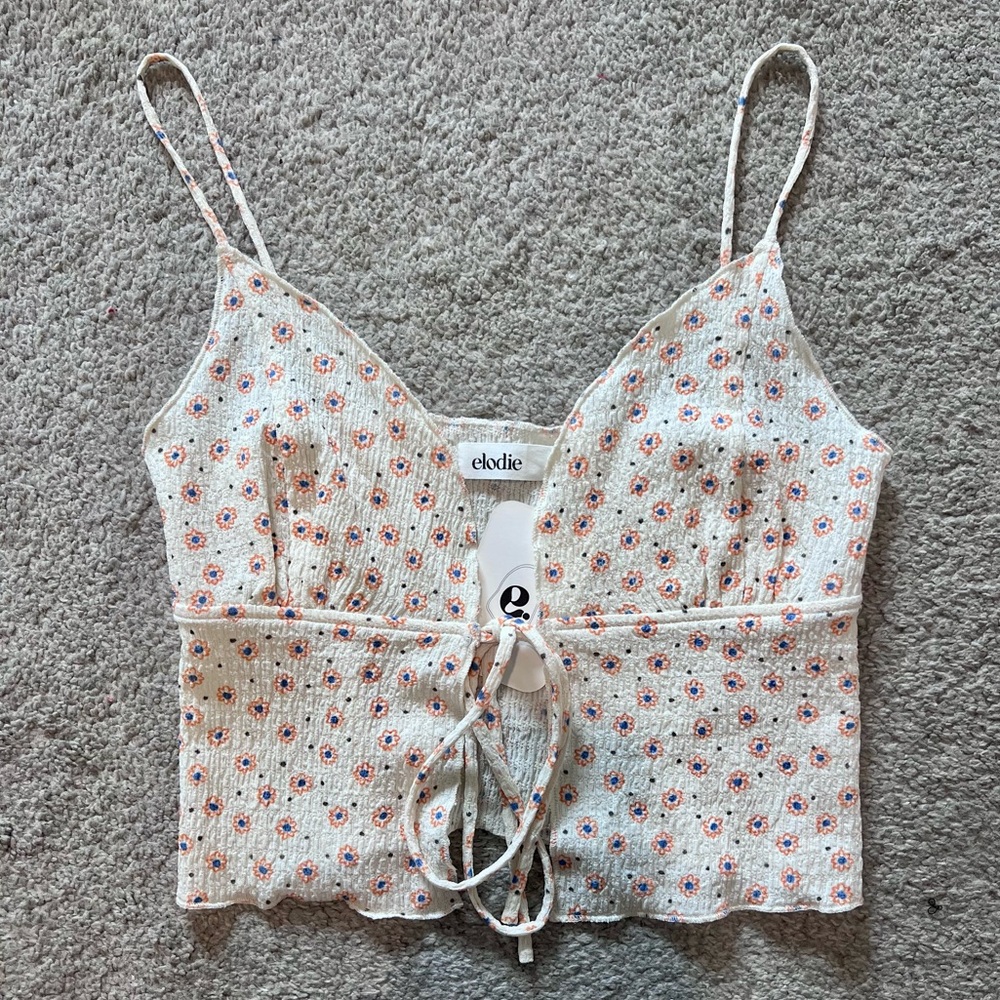 Elodie Orange Pink Sleeveless Crop Camisole